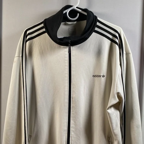 adidas Remake White × Black Track Jacket adidas Remake White × Black Track Jacket Retro Style Track
